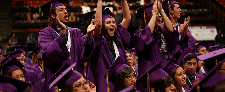 Students at graduation