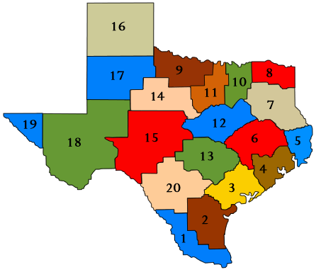 Texas School Region Map Education Service Centers Map | Texas Education Agency