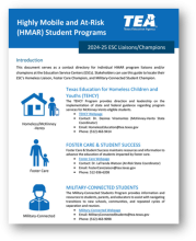 Highly Mobile and At Risk Program Liaison and Champions at Education Service Centers